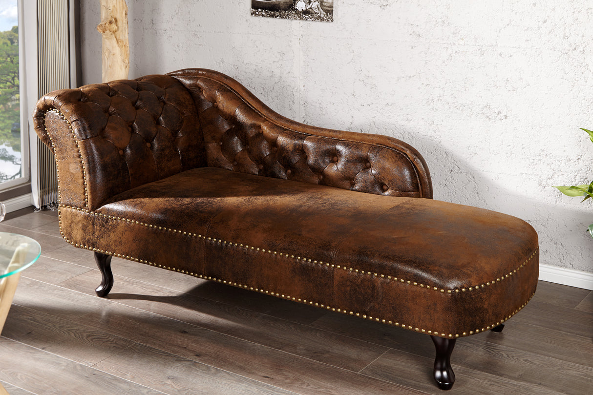 Recamiere CHESTERFIELD antique look brown