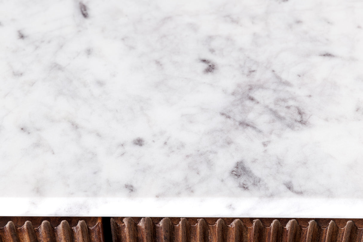 TV-Board GATSBY 170cm Mangobraun Gold Marmorplatte Lowboard