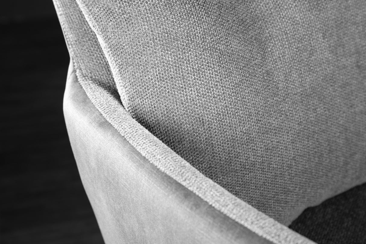 Swivel chair BIG GEORGE with armrests flat woven fabric grey rotatable