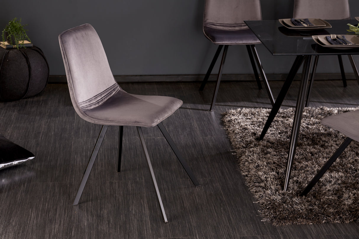 Chair AMSTERDAM velvet dark grey