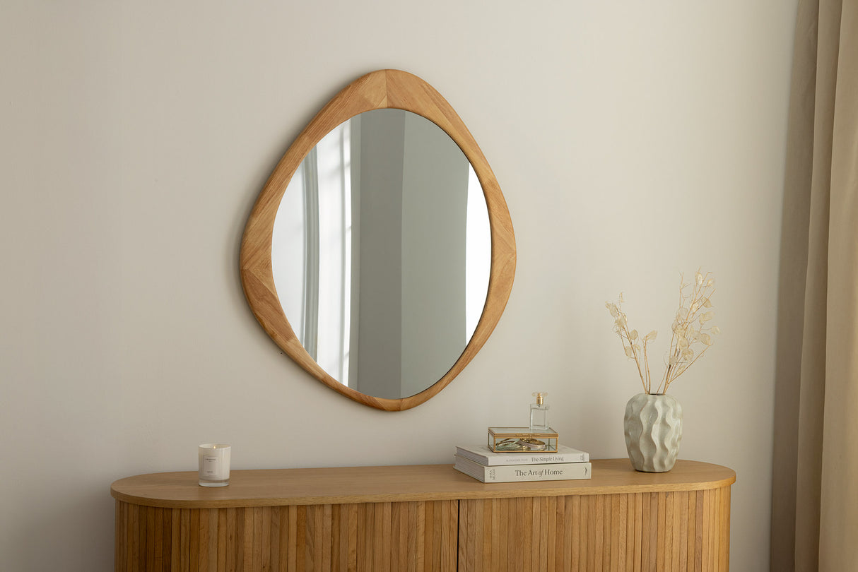 Wall mirror ORGANIC 90cm massive wood oak wood look