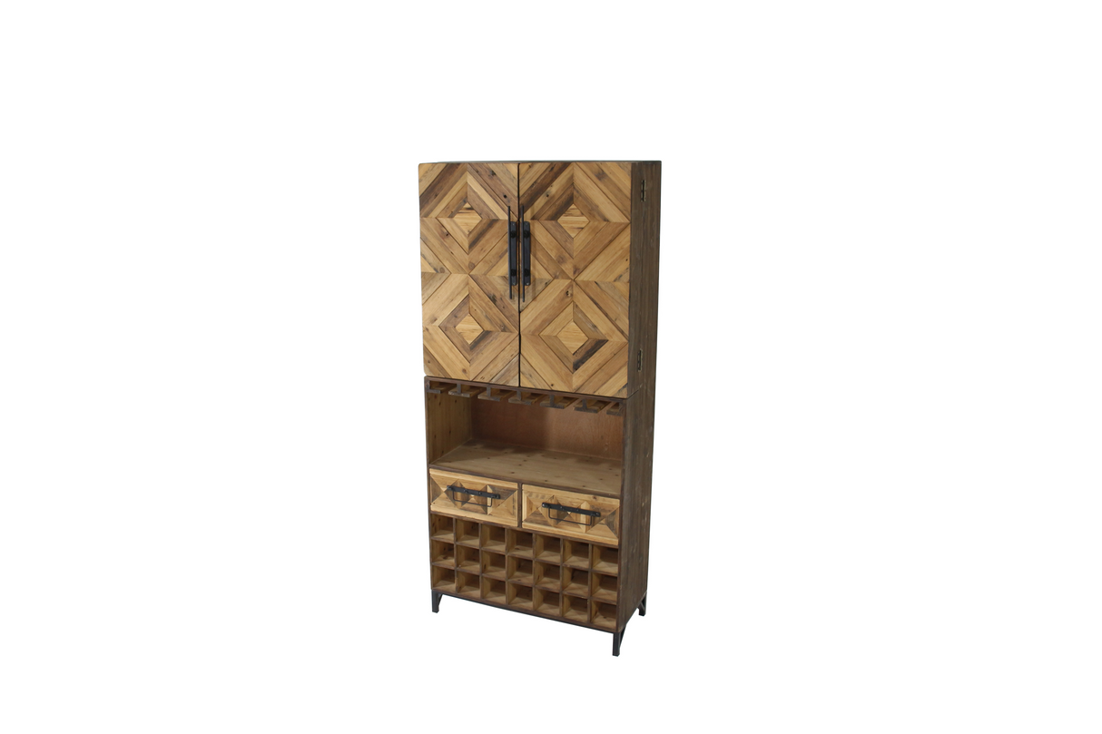 Barschrank BODEGA 160 cm Kiefernholz Natur