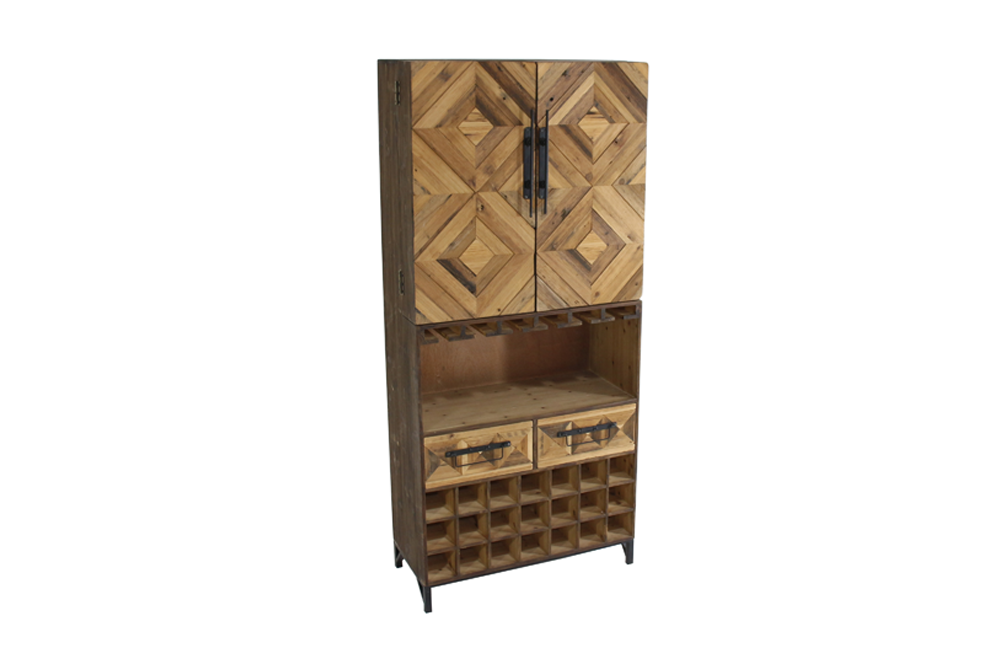 Bar cabinet BODEGA 160cm pine wood natural