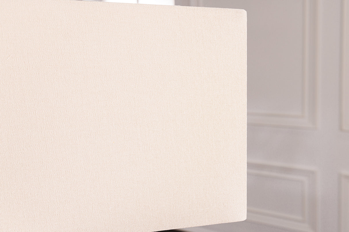 Table lamp THE WAVE 60cm teak wood lampshade beige