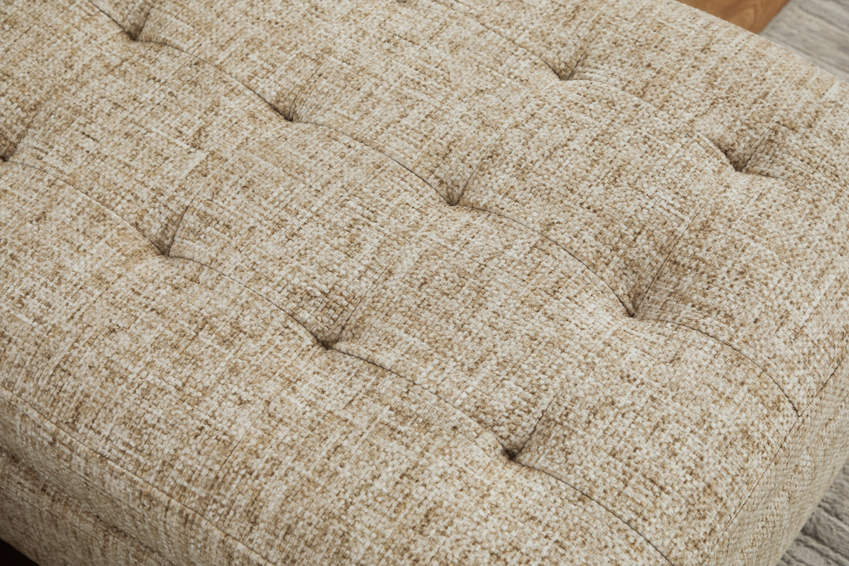 Ecksofa STOCKHOLM 220cm 3-Sitzer Federkern Strukturstoff beige
