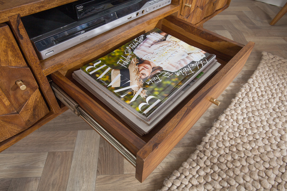 TV-Board MYSTIC LIVING 140cm Sheesham Holz natur