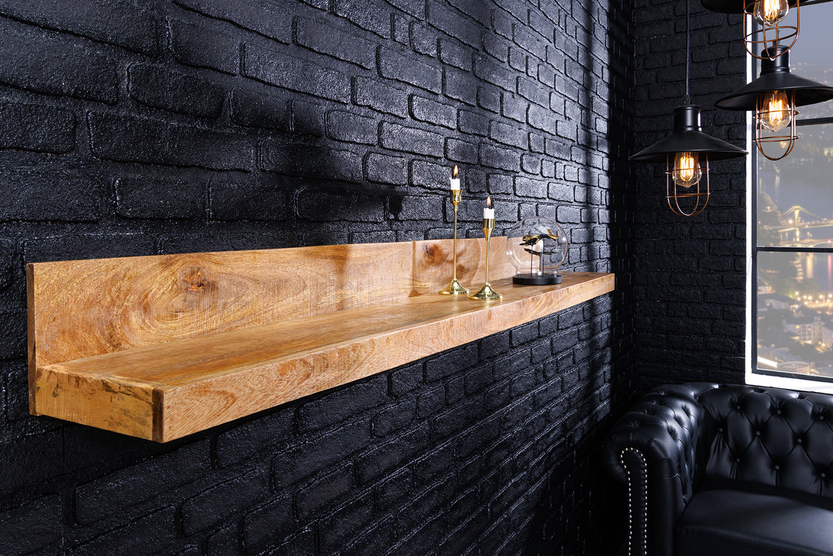Wall shelf MAKASSAR 110cm natural mango wood