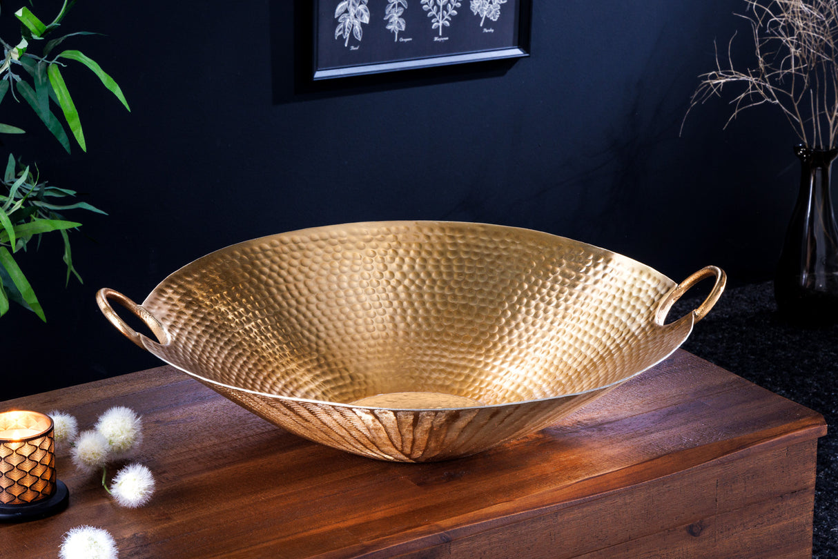 Decoration bowl ORIENT 55cm with hammer stroke effect gold