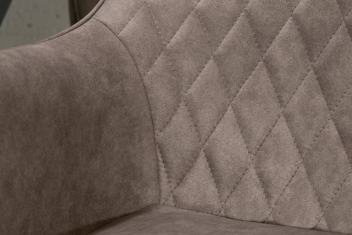 Chair PALERMO with armrests microfibre taupe