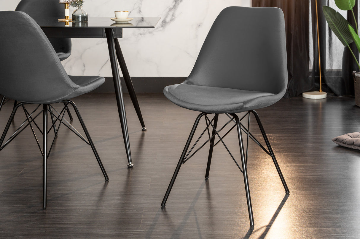 Chair SCANDINAVIA MEISTERSTÜCK velvet grey