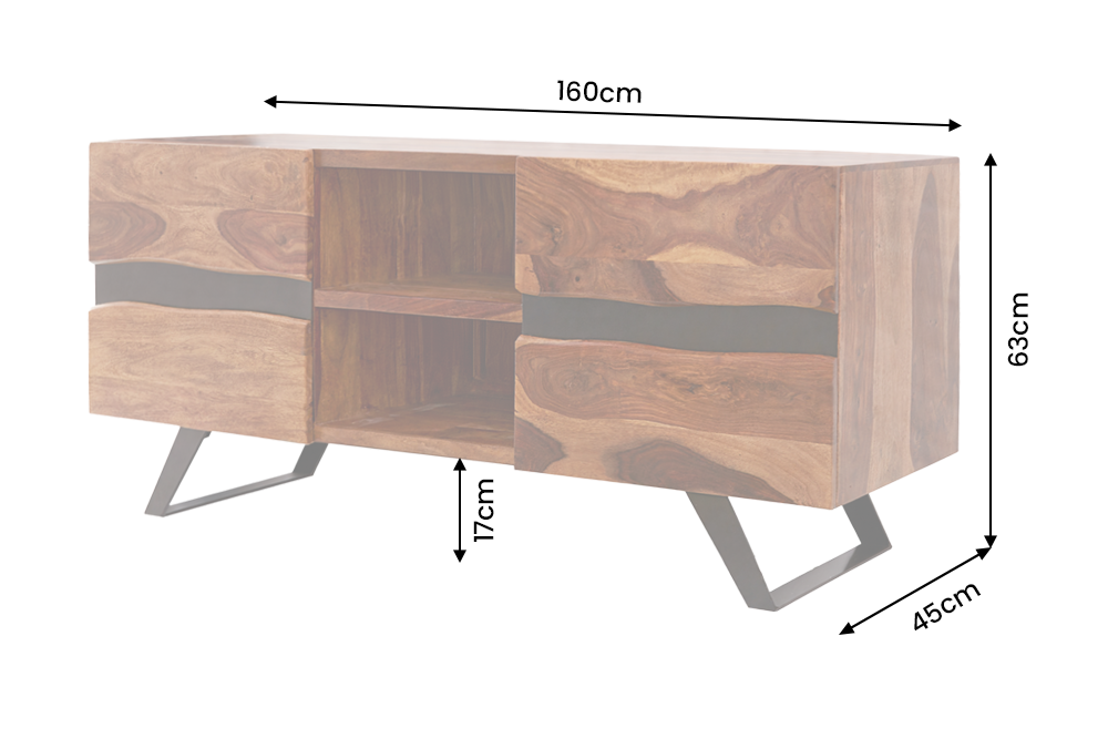 TV-Board AMAZONAS 160cm sheesham wood brown