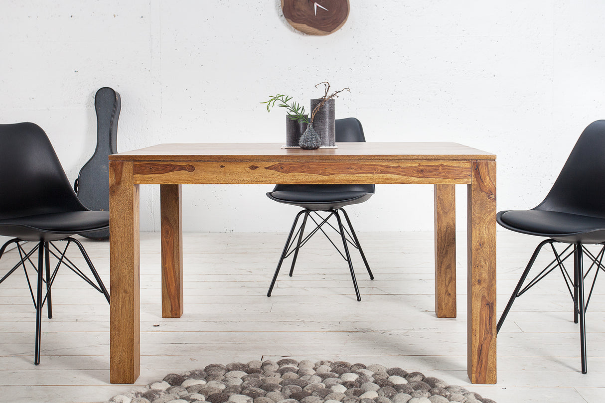 Dining table LAGOS 120-200cm w/ pegboards sheesham
