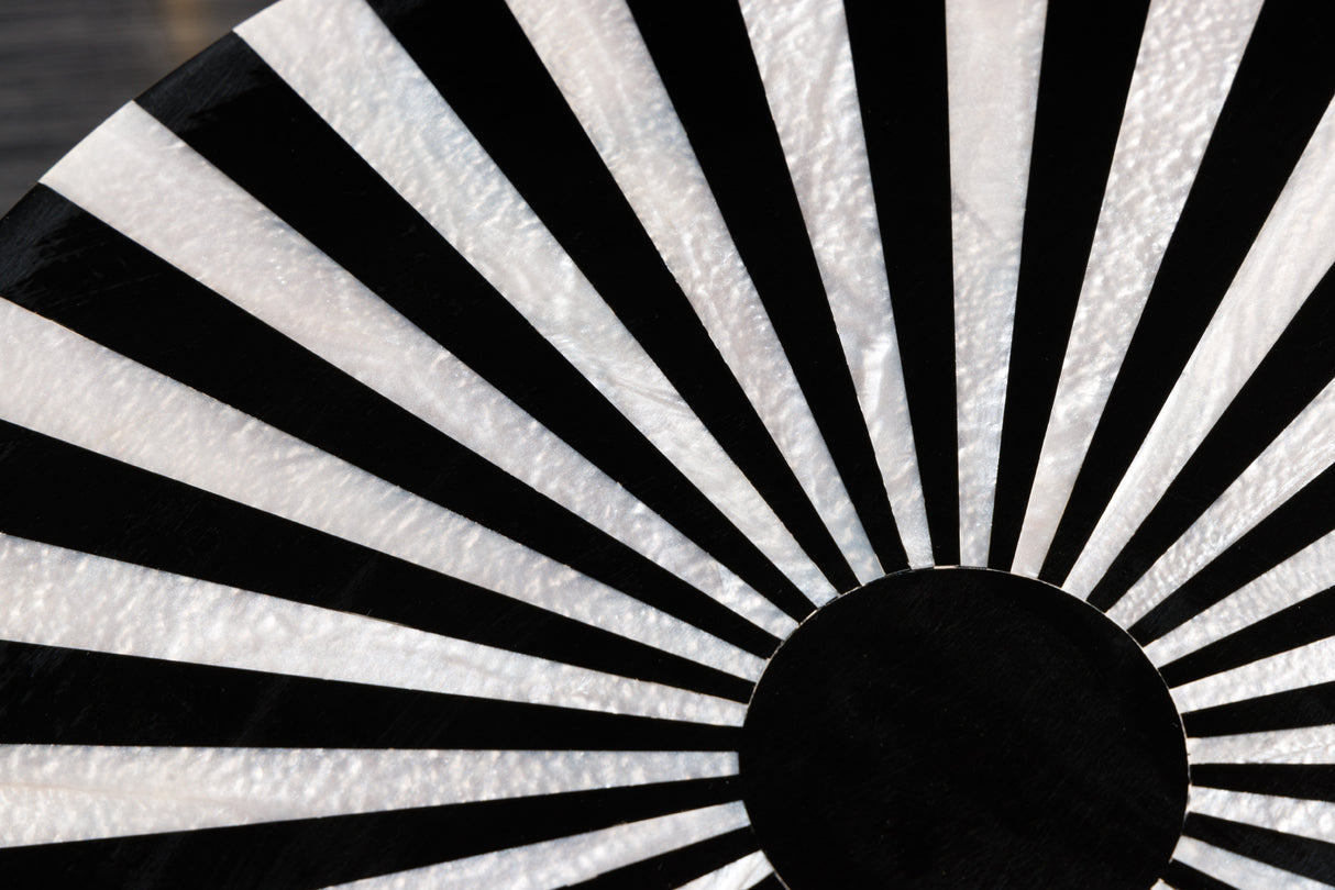 Beistelltisch HARMONY NATURE 55cm schwarz weiß gold