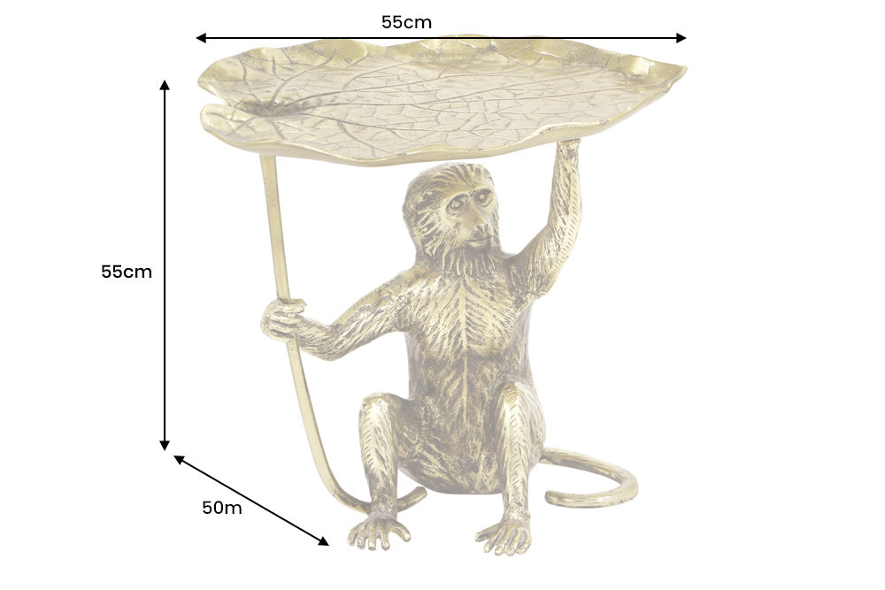 Side table WILDLIFE MONKEY 55cm antique gold