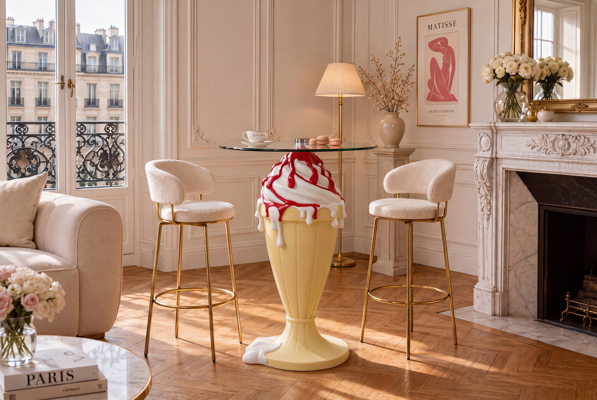Bistrotisch SWEET SOCIETY Soft Pop 90cm pastellgelb weiß