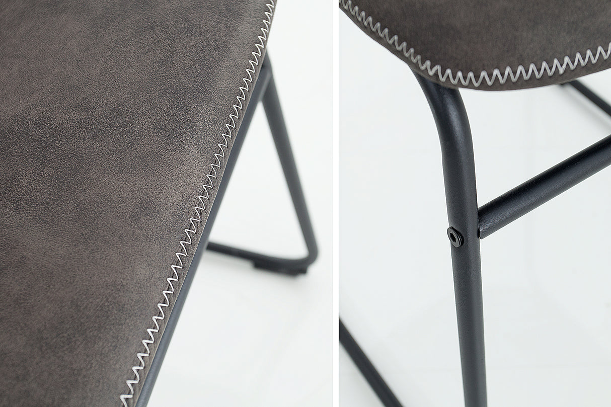 Chair DJANGO microfibre vintage grey with black iron legs