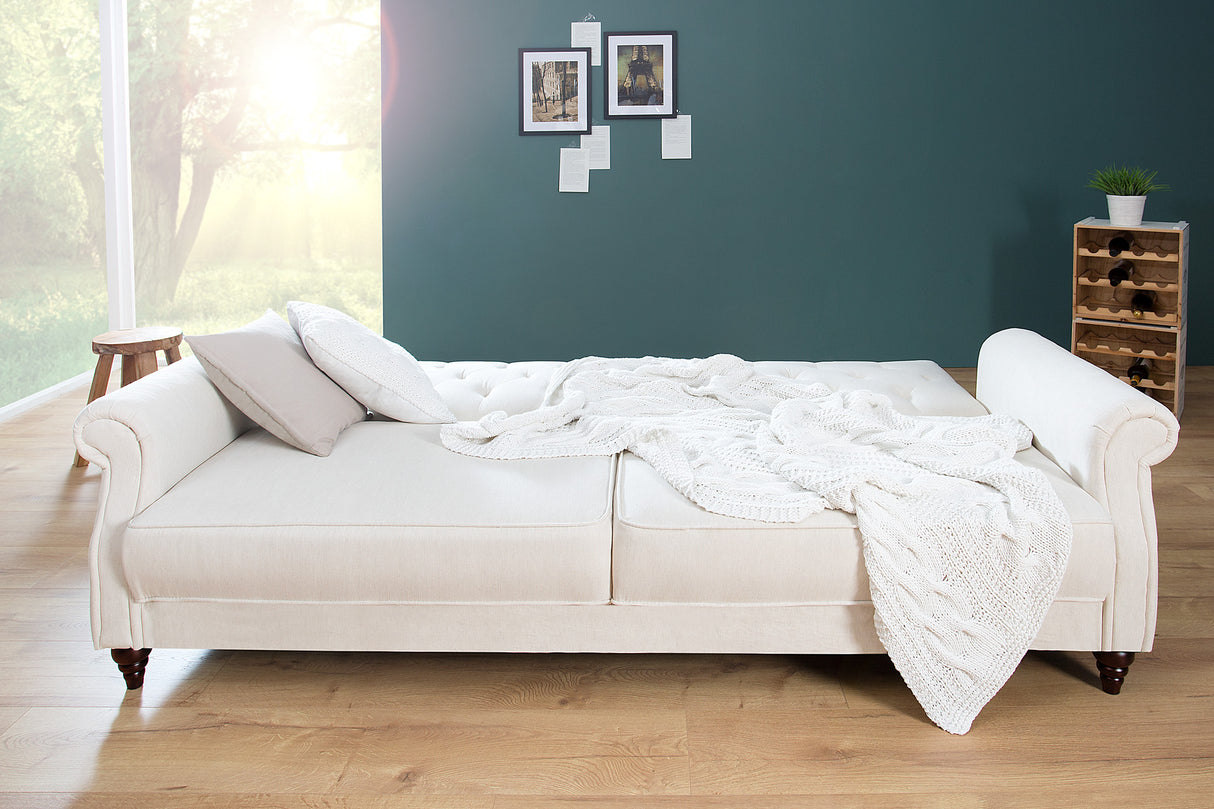 Schlafsofa MAISON BELLE AFFAIRE 220cm Strukturstoff natur