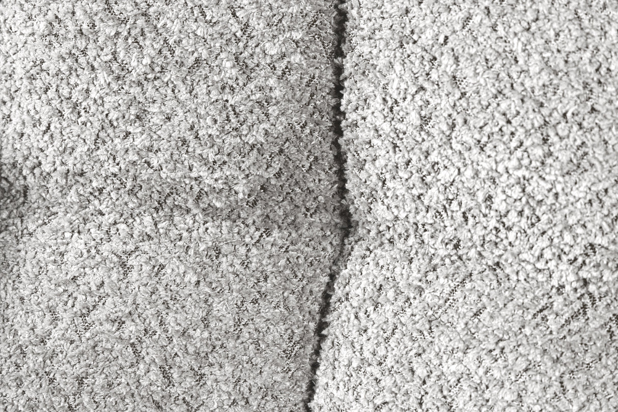 Drehstuhl PAPILLON um 180° drehbar mit Armlehnen Bouclé grau