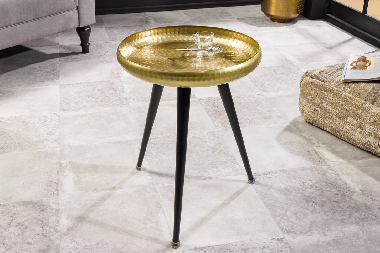 Beistelltisch ORIENT 45cm Hammerschlag Design Messing gold