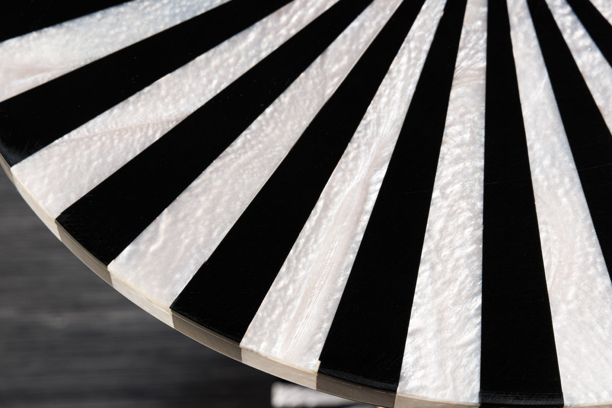 Beistelltisch HARMONY NATURE 55cm schwarz weiß gold