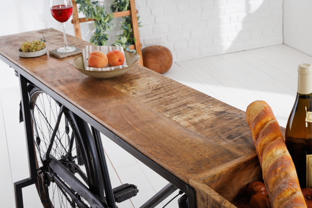 Console BICYCLE 195cm mango wood plate