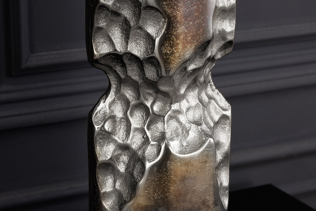 Vase PRECIOUS 50cm Hammerschlageffekt schwarz silber