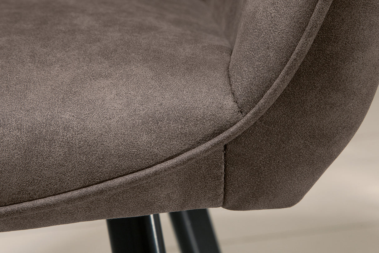 Chair PALERMO with armrests microfibre taupe