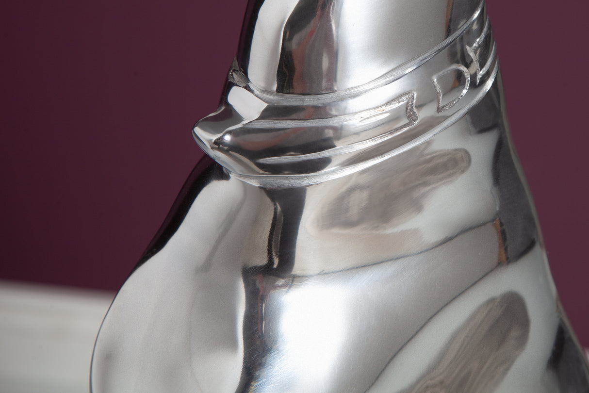 Sculpture GREYHOUND 70cm silver aluminium
