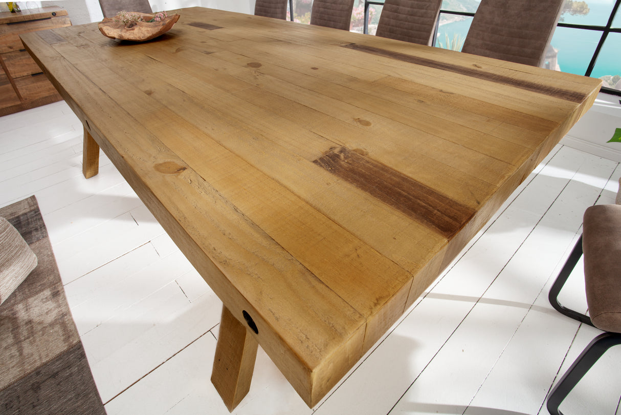 Dining table FINCA 240cm pinewood vintage brown