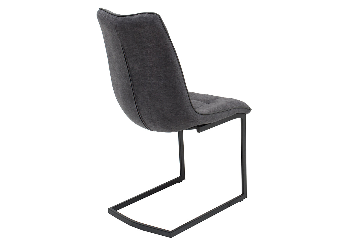 Cantilever chair MIAMI flat woven fabric vintage dark grey