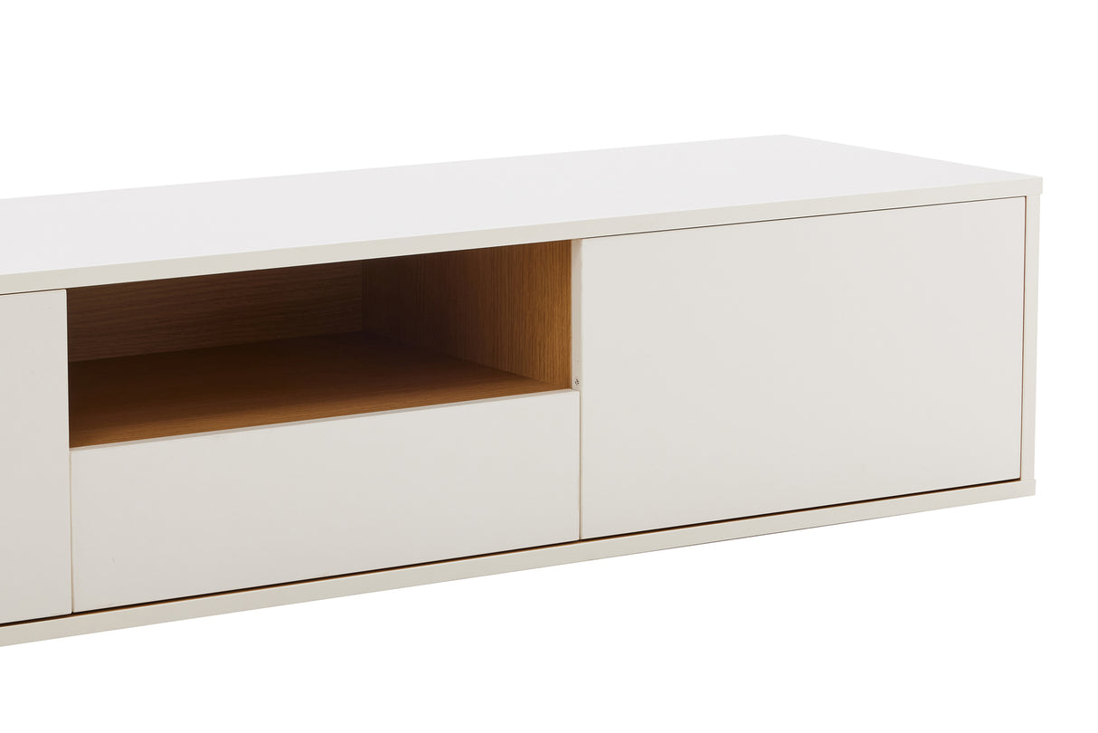 TV-Board LOFT 200cm hanging white natural