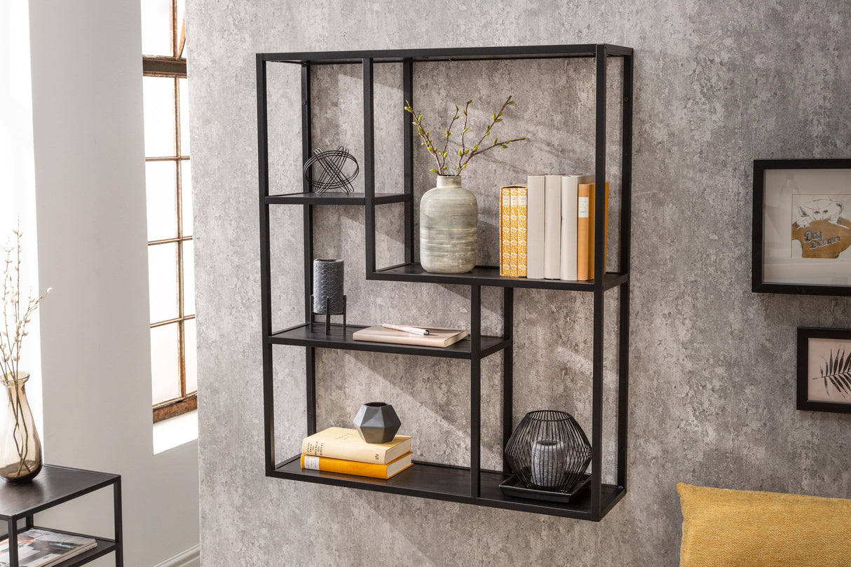 Wall shelf SLIM LINE 90cm ash wood look black