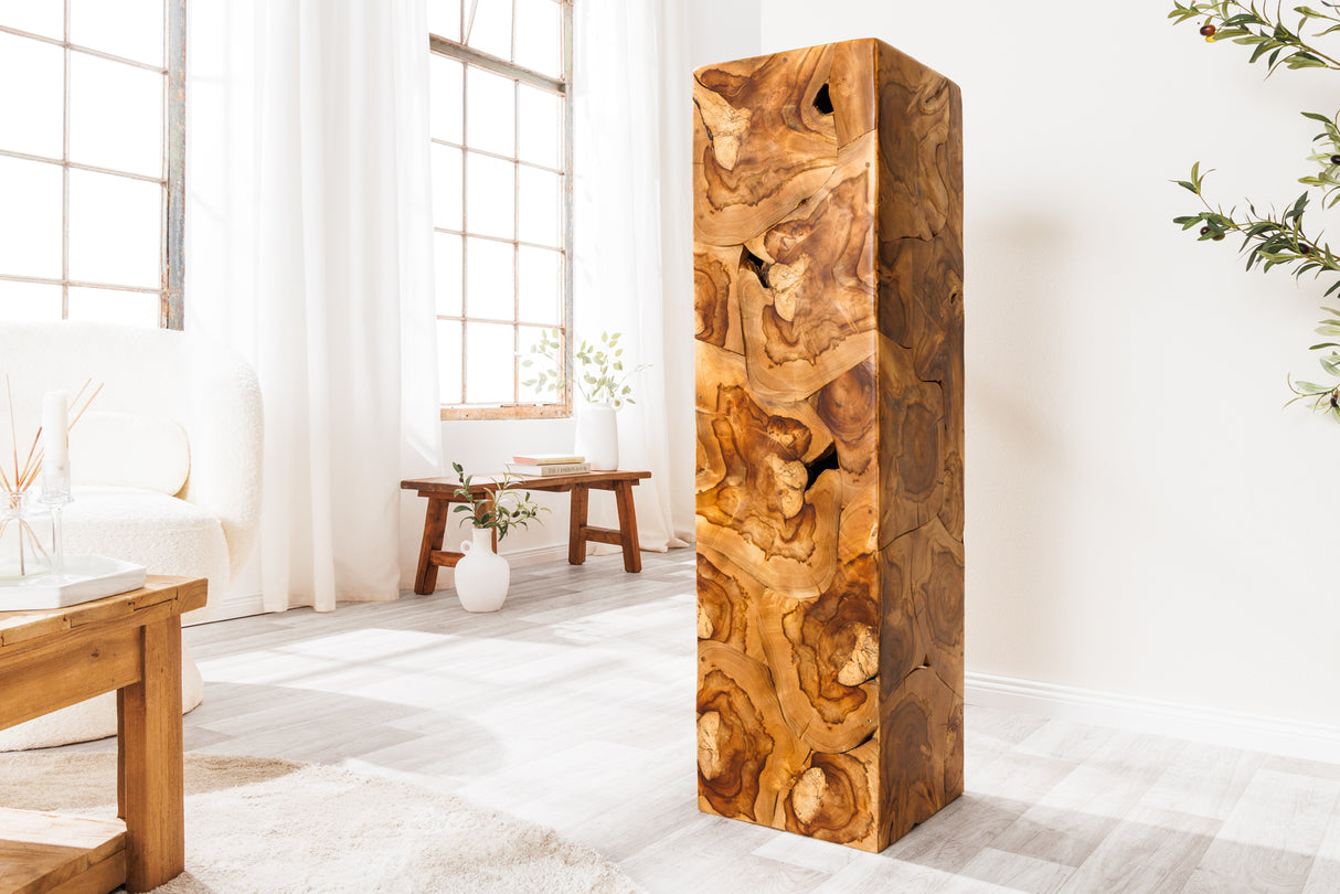 Dekosäule TRIBAL 110cm Teakholz naturbraun