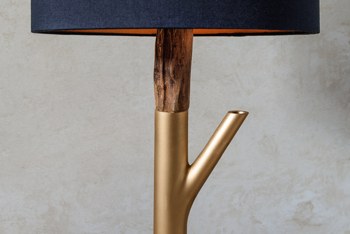 Table lamp JEWELRY 75cm sustained frame natural gold lampshade black