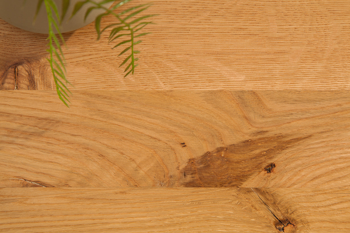 Couchtisch THOR 110cm X-Beine Wildeiche Holz Industriestil
