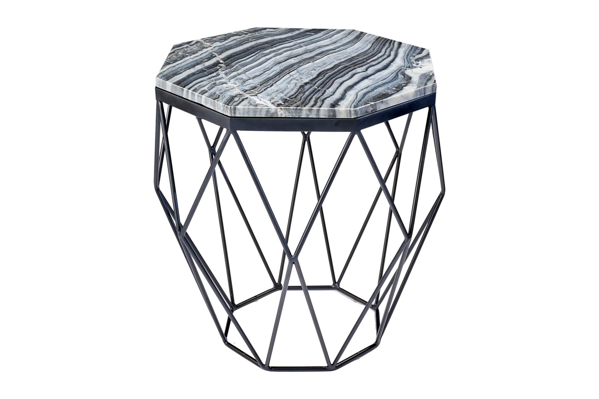 Couchtisch DIAMOND 50cm Marmor schwarz grau