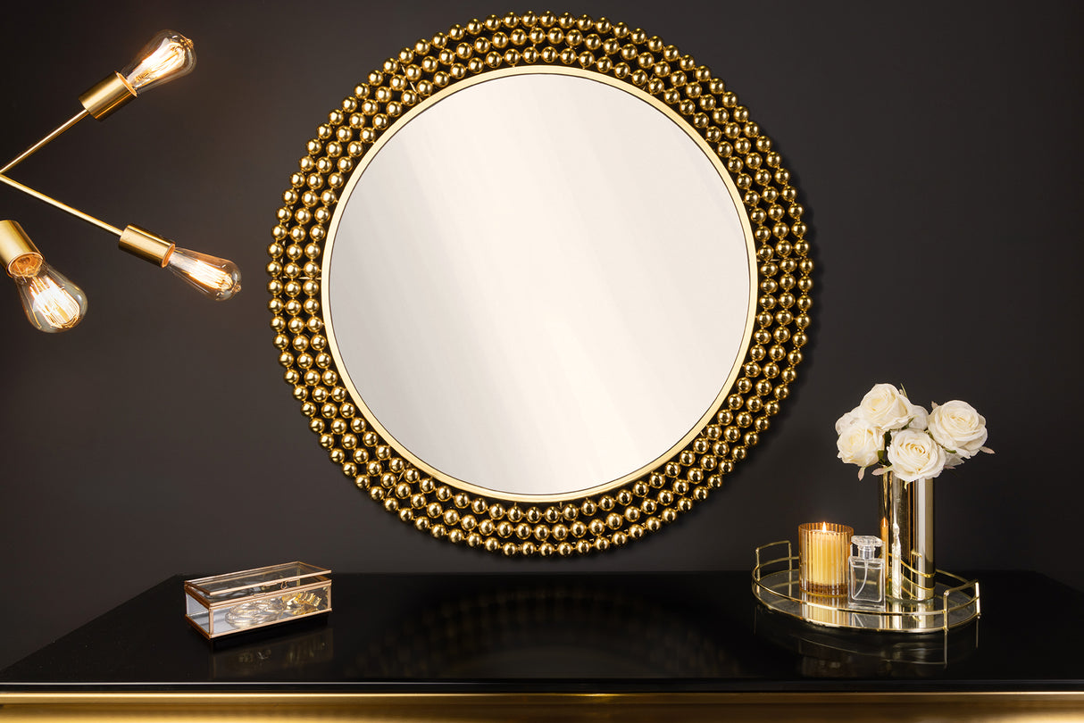 Wandspiegel PEARLS 75cm Eisen gold