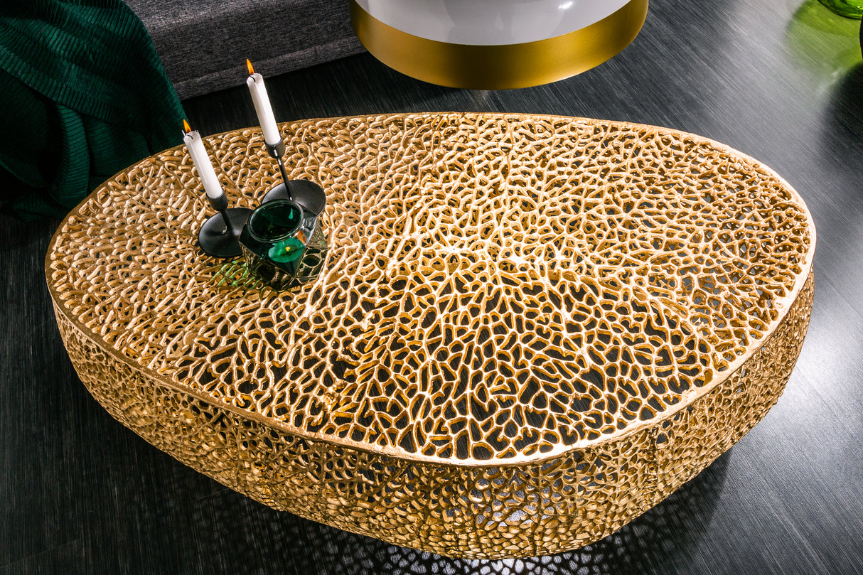 Coffee table ABSTRACT LEAF 120cm gold