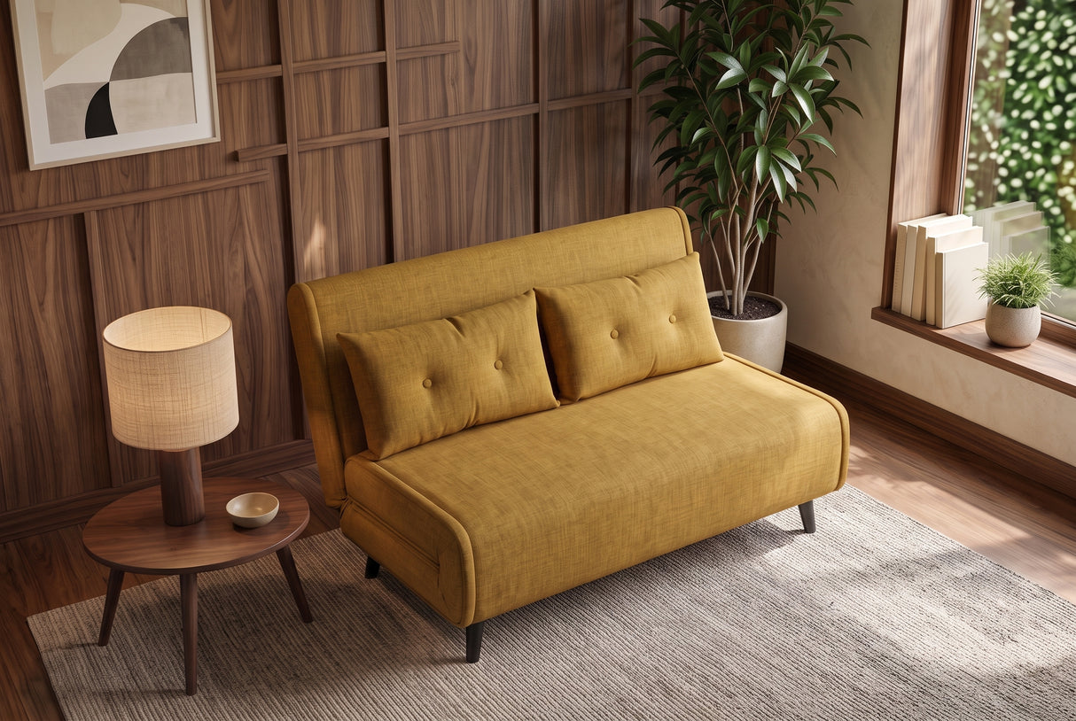 Sleeping chair SMART MULTIFUNCTION 140cm velvet mustard yellow