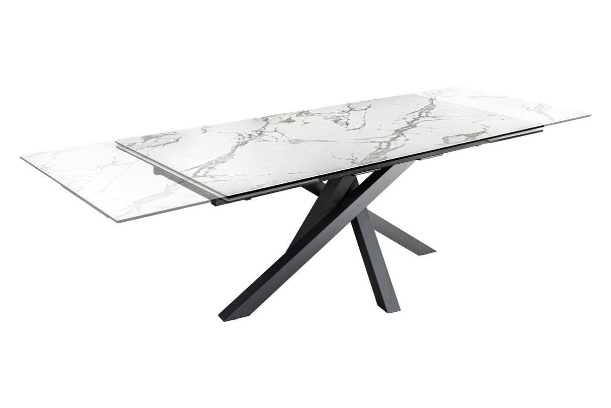Esstisch MARVELOUS 180-220-260cm Keramik Marmor Optik weiß