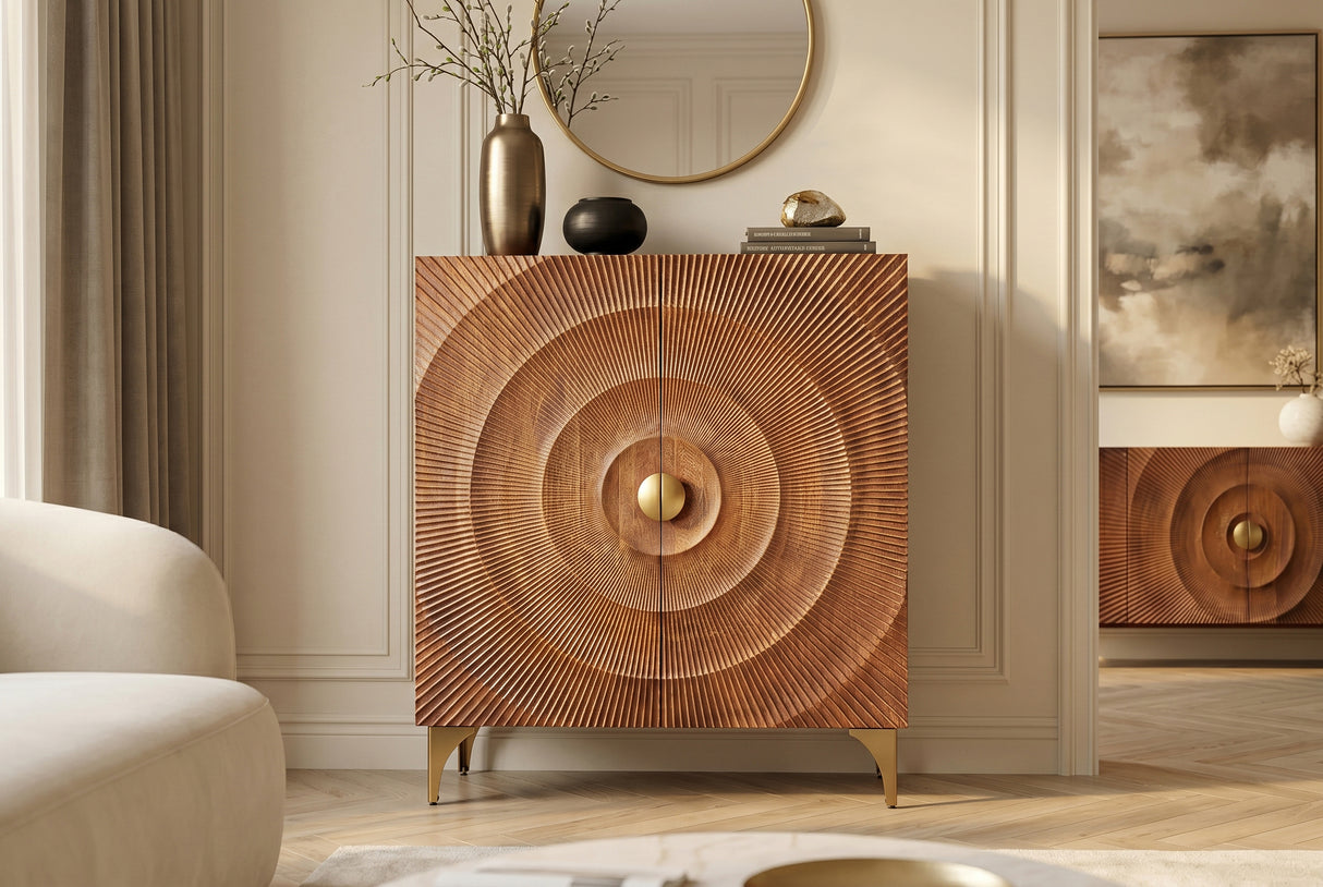 Highboard GOLDEN SUNSET 120cm 3D mango wood brown