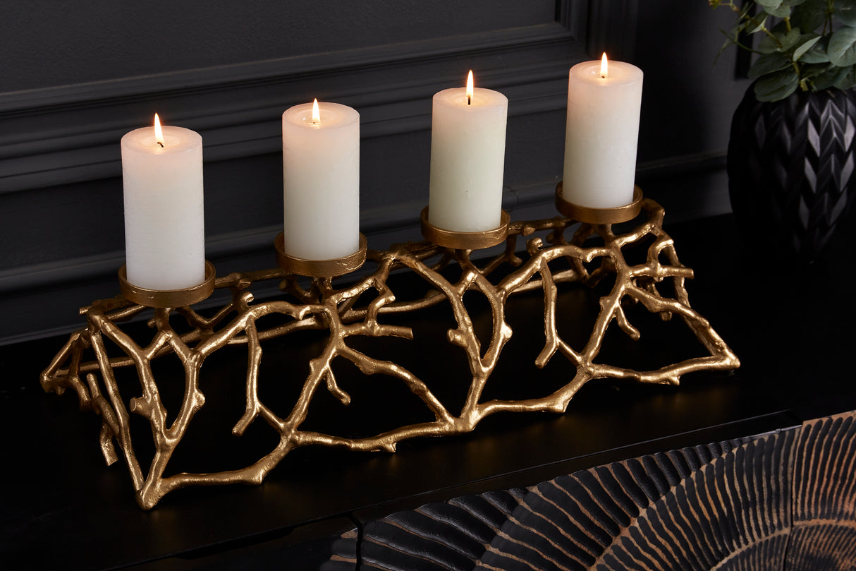 Candleholder ABSTRACT 60cm 4 flames gold
