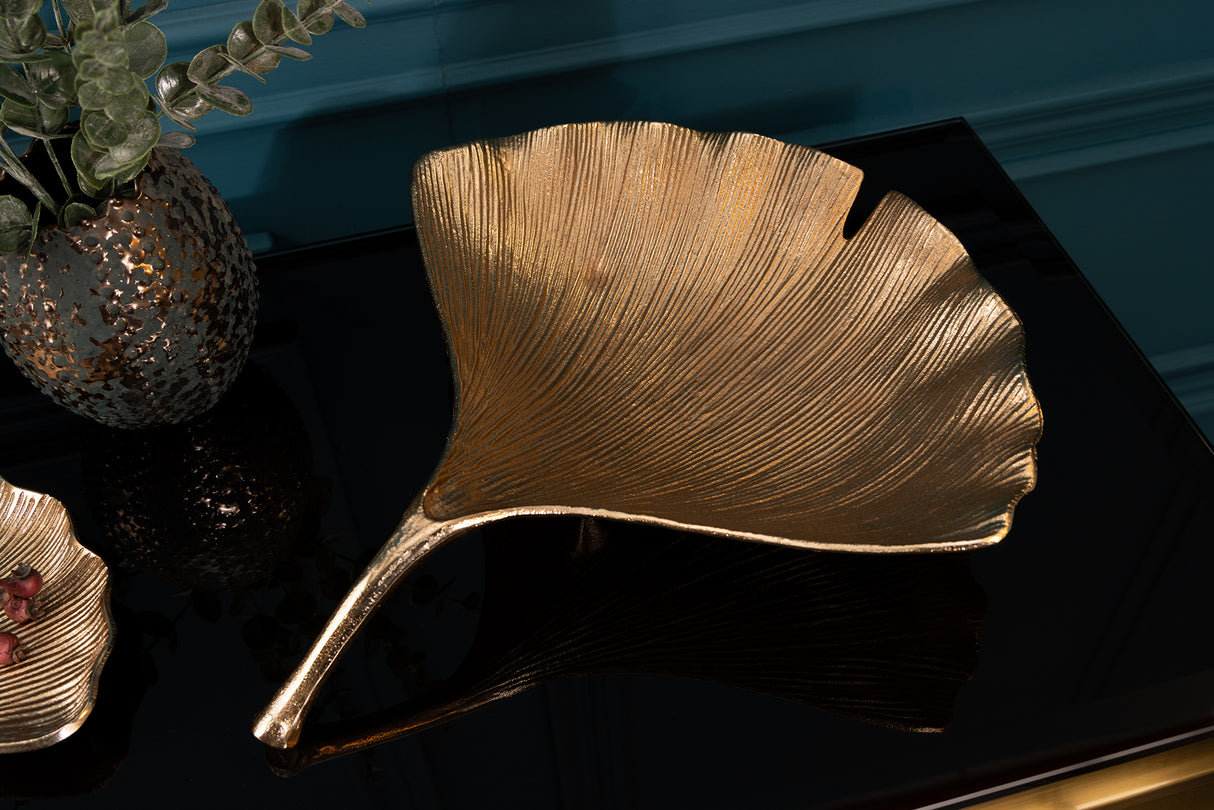 Dekoschale GINKGO 42cm gold