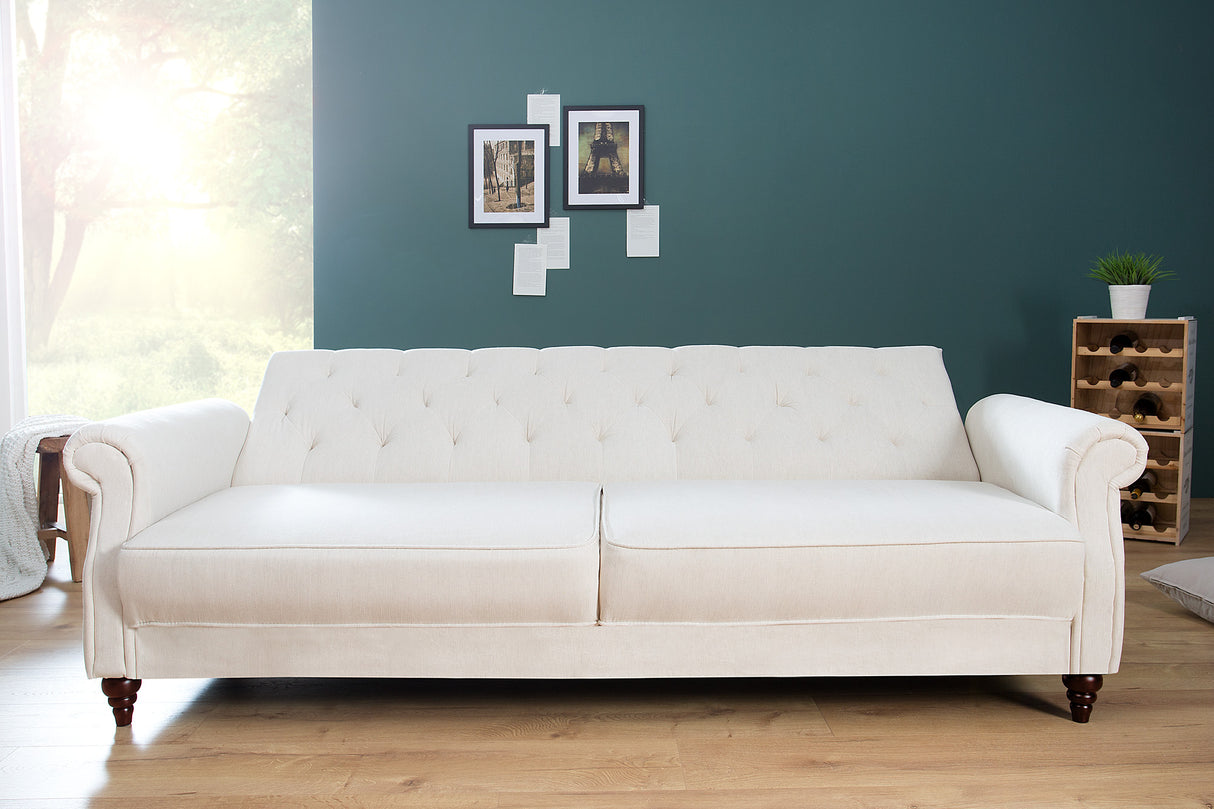 Schlafsofa MAISON BELLE AFFAIRE 220cm Strukturstoff natur
