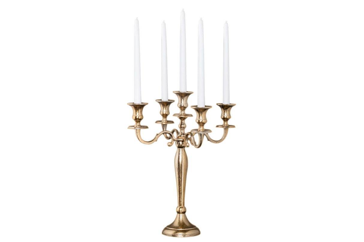 Candleholder MODERN BAROCK 40cm 5-armed gold