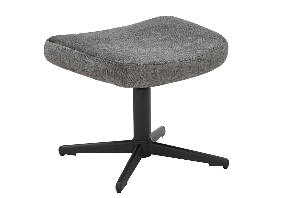 Stool VOGUE 45cm rotatable velvet grey w/ black metal frame