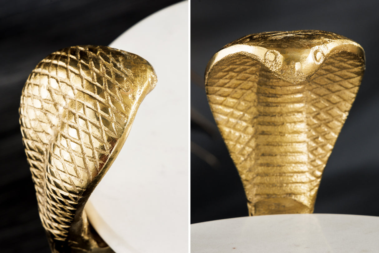 Beistelltisch WILDLIFE COBRA 60cm goldweißer Marmor