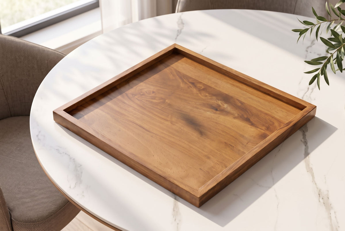 Tray MAKASSAR 50cm mango wood brown honey finish