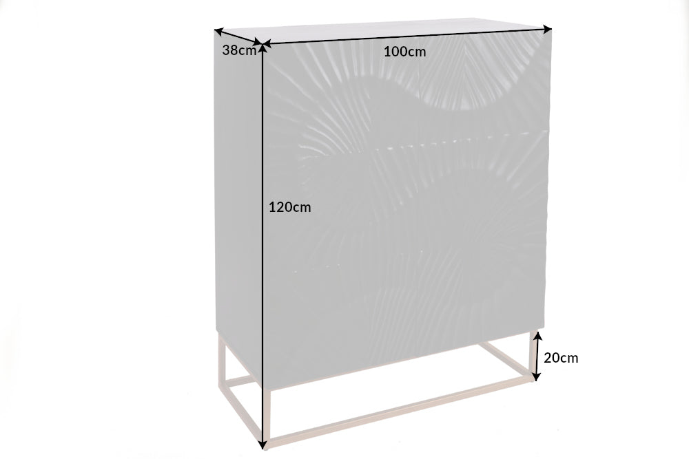 Highboard SCORPION 120cm 3D mango schwarz