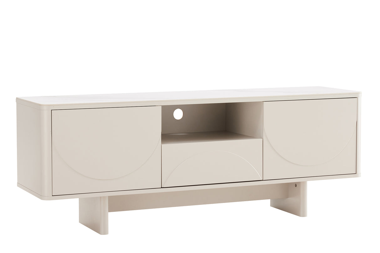 TV Board SAVOY 150cm 3D w/ white marble ceramic top